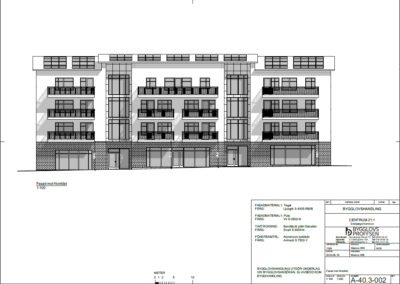 Bygglovsritningar: En ritning över ett flerfamiljshus med balkonger och Bygglovshandlingar. - Bygglovshandlingar från Bygglovsproffsen
