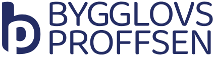Bilden visar en logotyp med texten "BYGGLOVS PROFFSEN" i mörkblått, bredvid en stiliserad "b"-ikon, som representerar expertis inom bygglovsritningar.